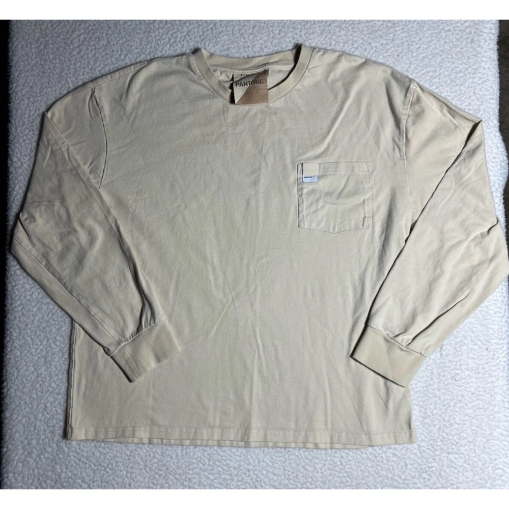 Pantone X Forever 21 Collab Long Sleeve Brown Tan Pullover Crewneck Medium Men’s